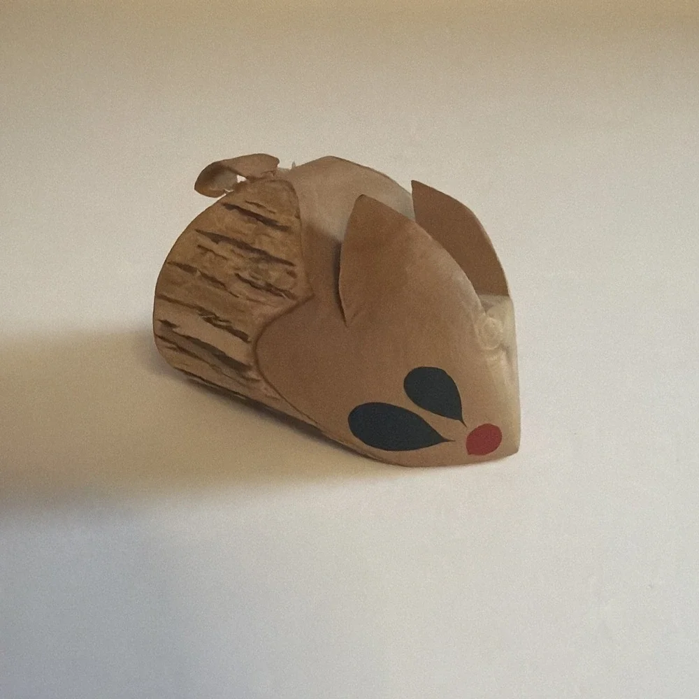 Japanese Wooden Carved Mouse Figure Hand Made Folk Art Craft signed - Picture 10 of 10